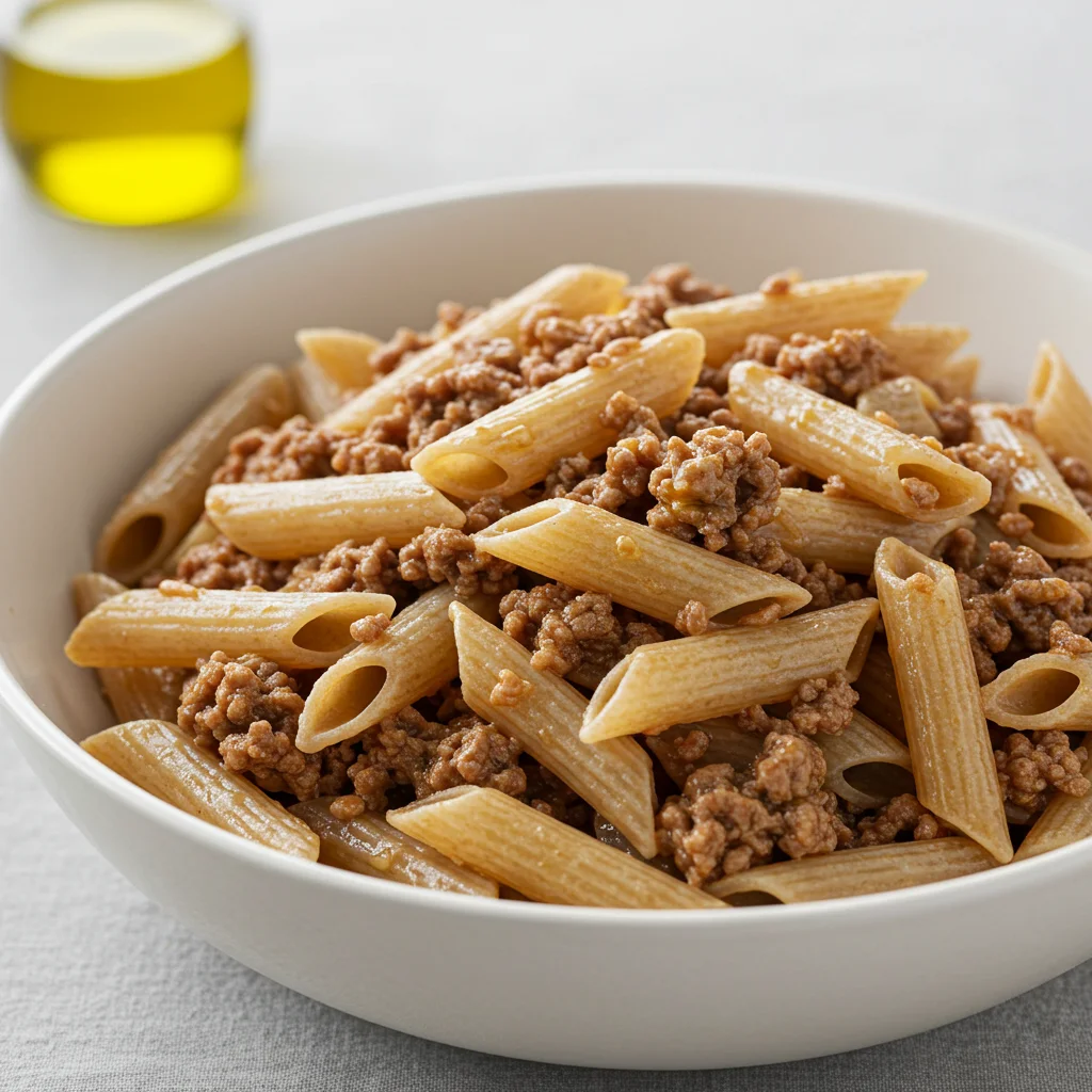 Пълнозърнеста паста с фитнес кайма