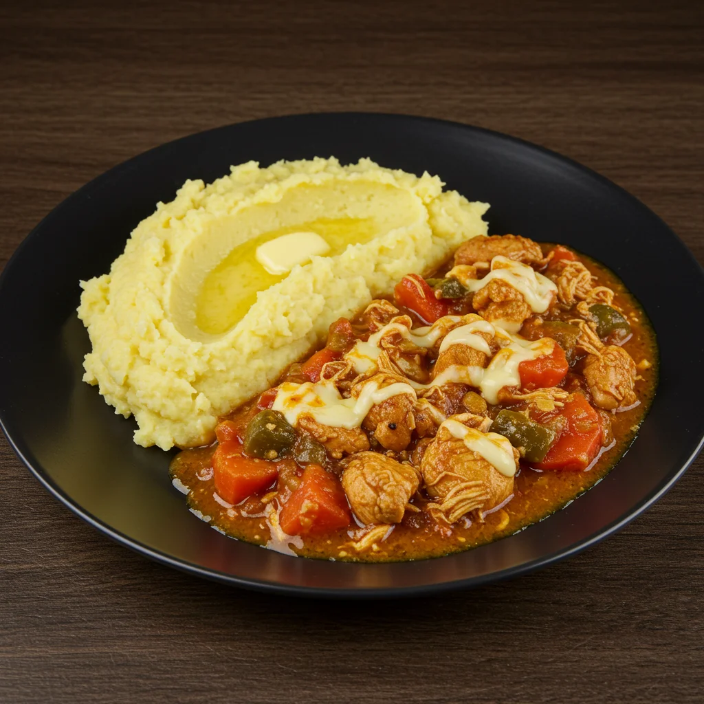 Пилешка запеканка с картофено пюре